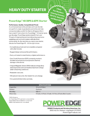 39PE & 42PE Starter Product Sheet