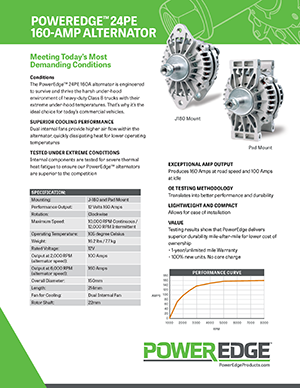 24PE 160 Amp Alternator Product Sheet