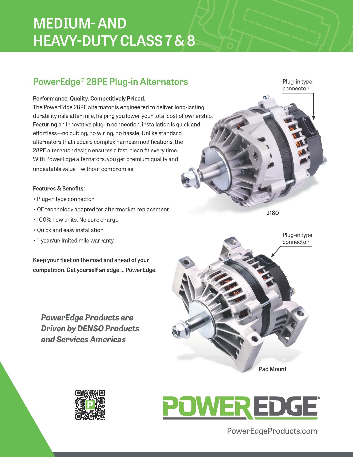 Image of the PowerEdge 28PE Alternator Product Sheet