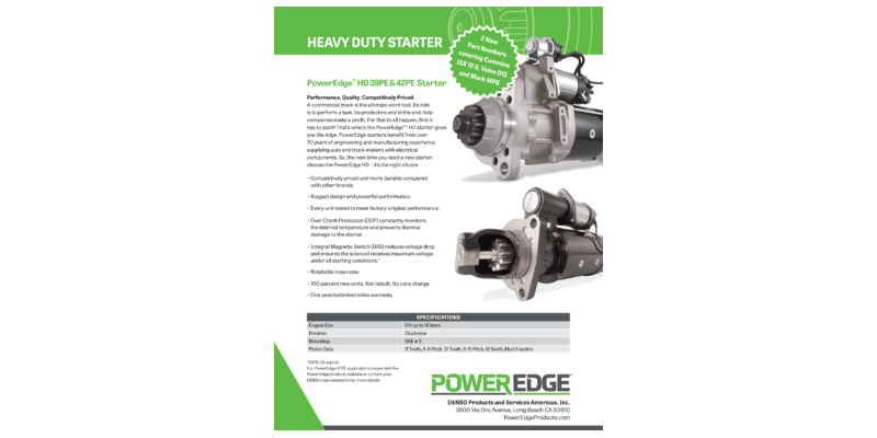 39PE & 42PE Starter Product Sheet